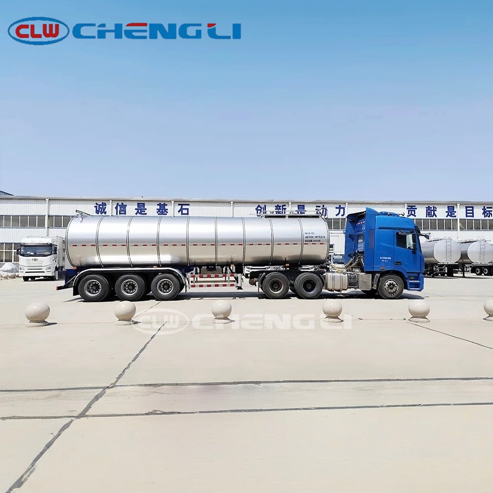 30000L stainless steel milk tank trailer side view dairy transport