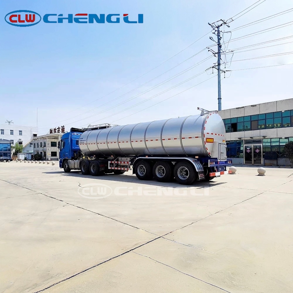 30000L milk tank trailer stainless steel tanker 45 degree view