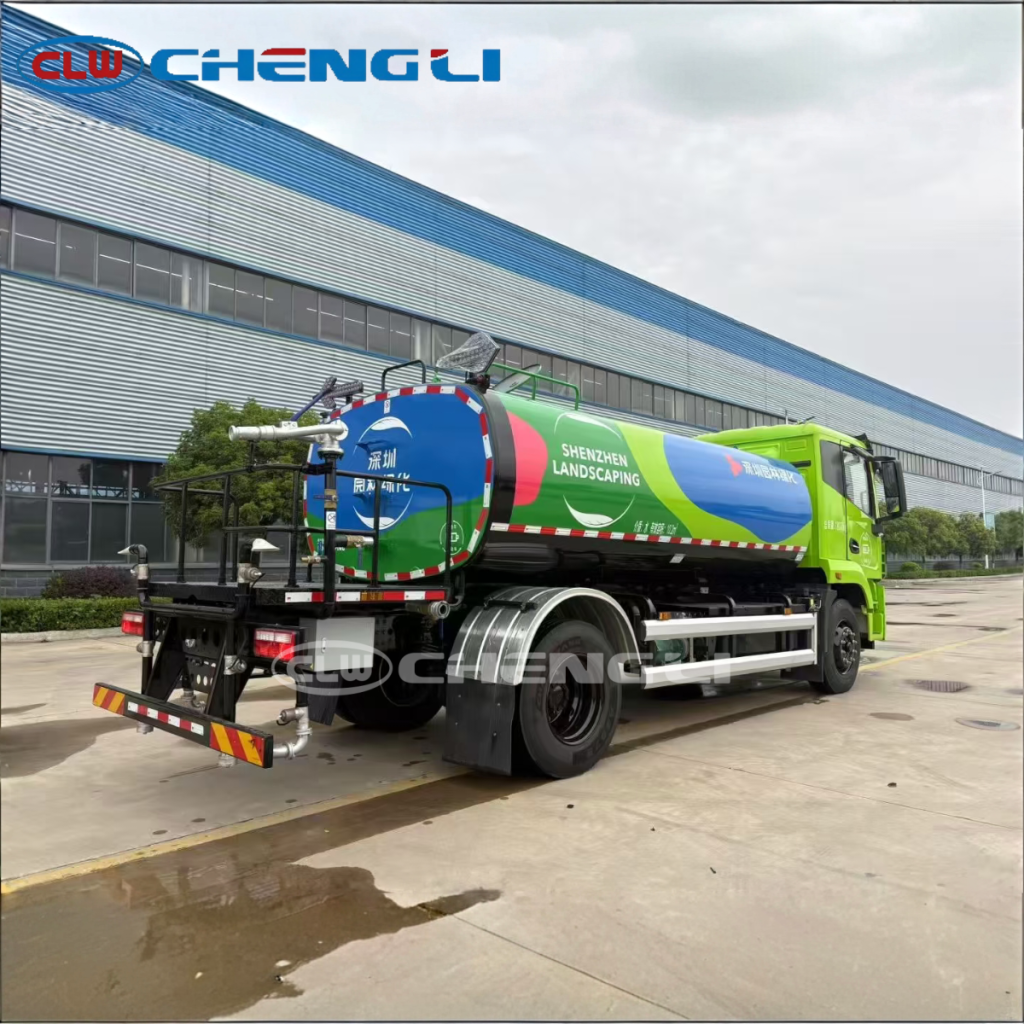 Electric dust suppression truck rear spraying system