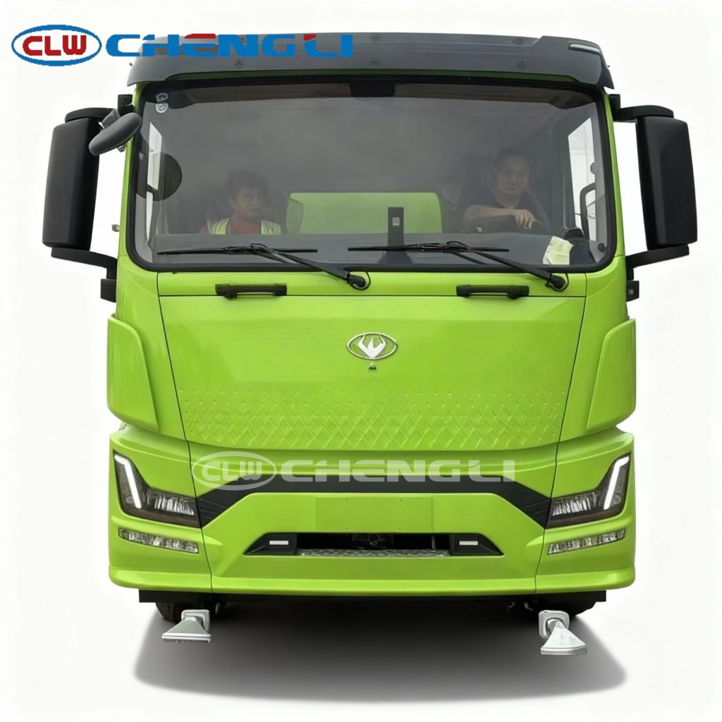 Electric Water Sprinkler Truck front view with road cleaning spray system