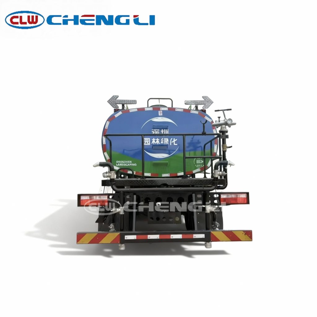 Electric dust suppression truck rear spraying system