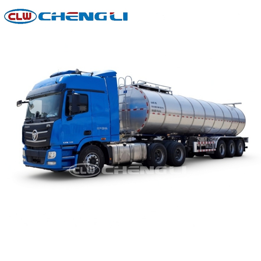 30000L milk tank trailer stainless steel tanker 45 degree view