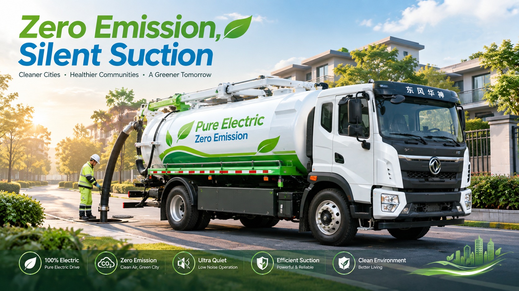 18T Electric Vacuum Sewage Truck