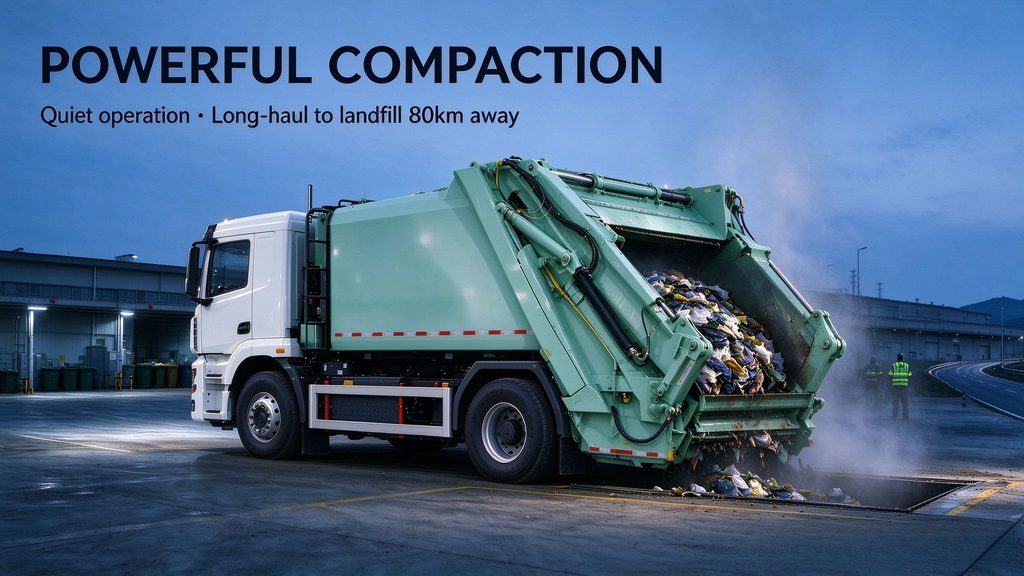 High-Capacity Electric Garbage Compactor Truck