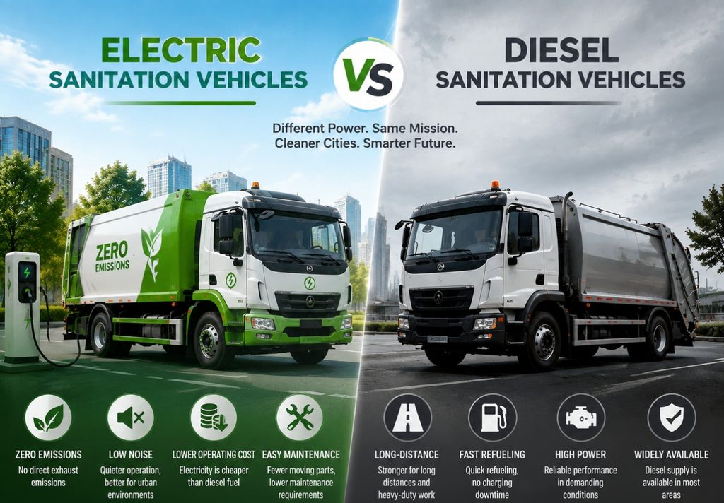 Electric Sanitation Vehicles vs. Diesel Sanitation Vehicles