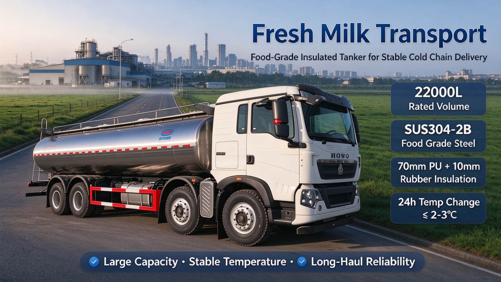 22000L milk tanker truck